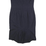 LAURA ASHLEY Womens Navy Blue Wool Blend Sleeveless Pencil Dress UK 12 Workwear