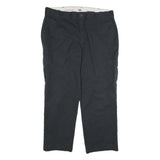 DICKIES Mens Black Cotton Regular Straight Trousers W40 L30 Workwear Cargo