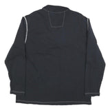 NAUTICA Mens Black & White Half Zip XL Cotton Blend Sweatshirt With Pocket