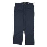 DICKIES Womens Cotton Blend Navy Regular Fit Straight Leg Trousers W32 L28