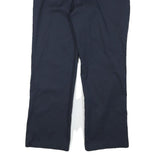 DICKIES Womens Cotton Blend Navy Regular Fit Straight Leg Trousers W32 L28