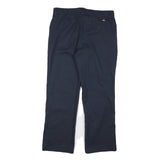 DICKIES Womens Cotton Blend Navy Regular Fit Straight Leg Trousers W32 L28