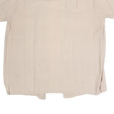 ROCHESTER Womens Beige Cotton Blend Basic Shirt Short Sleeve Band Collar XL