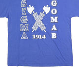JERZEES Mens Blue Sigma Gamma Ringer T-Shirt XL Crew Neck Short Sleeve