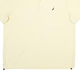 NAUTICA Mens Cream Short Sleeve Plain Polo Shirt XL Classic Fit Cotton