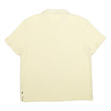 NAUTICA Mens Cream Short Sleeve Plain Polo Shirt XL Classic Fit Cotton