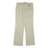 DICKIES Womens Regular Fit Beige Cotton Blend Zip Trousers W31 L30 Classic