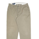 POLO RALPH LAUREN Mens Cotton Beige Relaxed Straight Trousers W35 L32 Casual