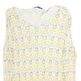INTELLIGENCE QUOTIENT Womens Yellow & Grey Printed Sleeveless Top V-Neck M