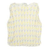 INTELLIGENCE QUOTIENT Womens Yellow & Grey Printed Sleeveless Top V-Neck M