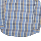 ALASKA Mens Blue & Beige Check Shirt L Cotton Blend Casual Button-Up