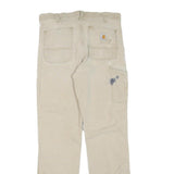CARHARTT Mens Cotton Blend Beige Regular Fit Straight Leg Trousers W34 L32