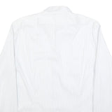 CALVIN KLEIN Mens White L Cotton Blend Shirt Long Sleeve Button Down Collar