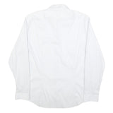 CALVIN KLEIN Mens White L Cotton Blend Shirt Long Sleeve Button Down Collar