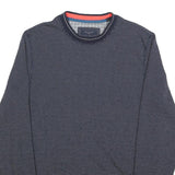 TED BAKER Mens Navy Patterned Cotton Blend Plain Crew Neck Basic Knit M Jumper
