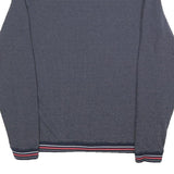 TED BAKER Mens Navy Patterned Cotton Blend Plain Crew Neck Basic Knit M Jumper