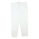NAUTICA Womens White Slim Slim Fit Cotton Blend Trousers W32 L26 Casual Zip