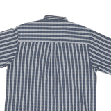 CHAPS Mens Blue Plain Short Sleeve Button Shirt L Casual Cotton Blend