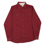 WRANGLER Mens Red Shirt S Button Pocket Long Sleeve Cotton Blend Casual