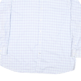TOMMY HILFIGER Mens White & Blue Check Shirt XL Cotton Blend Casual Long Sleeve