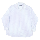 TOMMY HILFIGER Mens White & Blue Check Shirt XL Cotton Blend Casual Long Sleeve