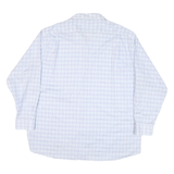 TOMMY HILFIGER Mens White & Blue Check Shirt XL Cotton Blend Casual Long Sleeve