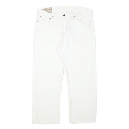 RALPH LAUREN Mens White Regular Fit Denim Jeans Cotton Blend Zip W34 L26 Classic