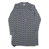 GAP Womens Black & Blue Polyester Blend Shirt Dress Jersey Long Sleeve Midi Size