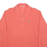 LACOSTE Mens Coral Long Sleeve Plain XL Cotton Blend Polo Shirt Classic Casual