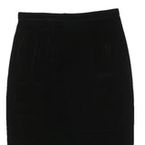 XSCAPE Womens Black Straight Knee Length Velvet Skirt Size S Classic Style Soft