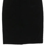 XSCAPE Womens Black Straight Knee Length Velvet Skirt Size S Classic Style Soft
