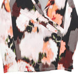 DKNY Womens Printed Top Long Sleeve V-Neck Floral Pattern S Polyester Blend