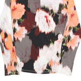 DKNY Womens Printed Top Long Sleeve V-Neck Floral Pattern S Polyester Blend