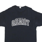 FRUIT OF THE LOOM Mens Black University Of Calgary Graphic T-Shirt M Short