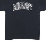 FRUIT OF THE LOOM Mens Black University Of Calgary Graphic T-Shirt M Short