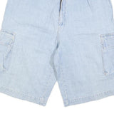 MUCH MORE Mens Light Blue Casual Cargo Shorts M W31 Cotton Blend Comfortable Fit