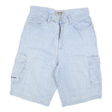 MUCH MORE Mens Light Blue Casual Cargo Shorts M W31 Cotton Blend Comfortable Fit
