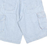 MUCH MORE Mens Light Blue Casual Cargo Shorts M W31 Cotton Blend Comfortable Fit