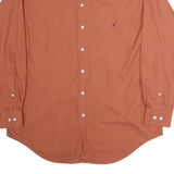 NAUTICA Mens Rust Orange Plain Cotton Shirt XL Button-Down Collar Long Sleeve