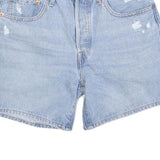 LEVI'S Womens Light Blue Denim Casual Shorts XS W26 Classic Fit Distressed