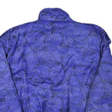 BELFE Womens Blue Jacket L Polyester Blend Printed Zip Closure