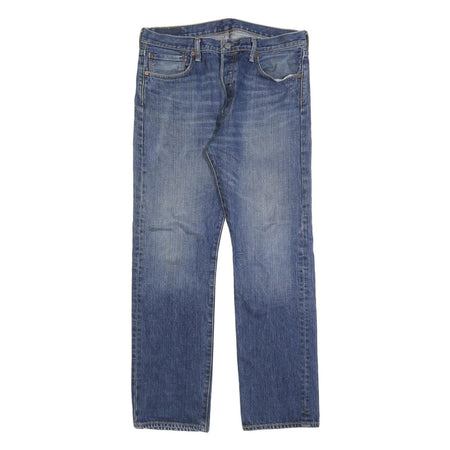 LEVI'S 501 Mens Jeans Blue Regular Straight Denim Medium W34 L32 Classic Cotton
