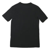 ADIDAS Womens Black Graphic T-Shirt UK 6 Short Sleeve Crew Neck Cotton Blend