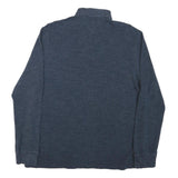 TOMMY HILFIGER Mens Blue Long Sleeve Plain L Cotton Blend Polo Shirt