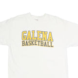 HANES Mens White Galena Basketball Graphic T-Shirt L Short Sleeve Crew Neck