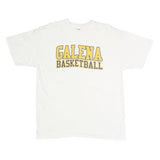 HANES Mens White Galena Basketball Graphic T-Shirt L Short Sleeve Crew Neck