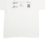 HANES Mens White Galena Basketball Graphic T-Shirt L Short Sleeve Crew Neck