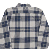 ROUGH CUT Mens Blue & White Checked Cotton Shirt L Casual Pattern Button-Down