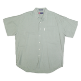 CHAPS RALPH LAUREN Mens Green Shirt L Cotton Blend Casual Short Sleeve Button