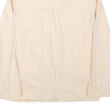 ZARA Womens Cream Linen Blend Zip Jacket M Plain Stud Detail Stylish Casual